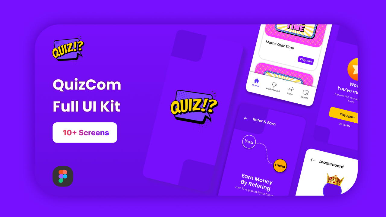 1 vs 1 Quiz App Ui Design Kit On Figma