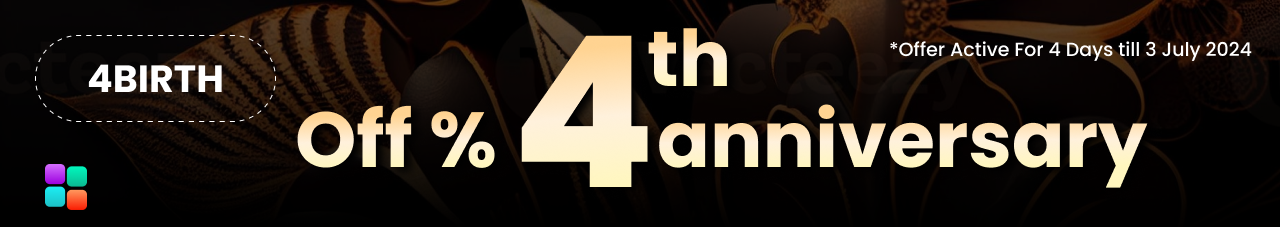 4th Anniversary 4% Off For 4 Days