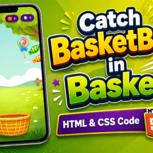 Catch BasketBall in Basket HTML CSS Code