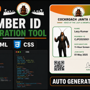 CJP Member ID Generation Tool HTML & CSS